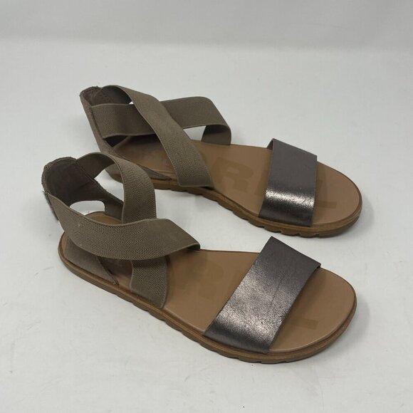 Sorel women's Ella II sandals flat 6 cute metallic - Picture 3 of 10